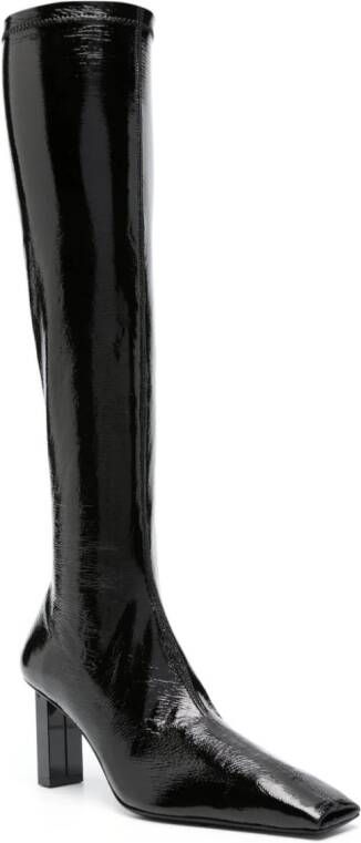 Courrèges 80mm knee-high leather boots Black