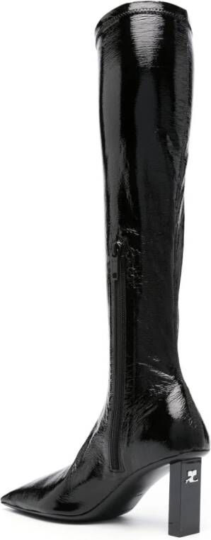 Courrèges 80mm knee-high leather boots Black