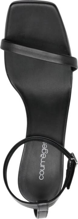 Courrèges 80mm square-toe leather sandals Black