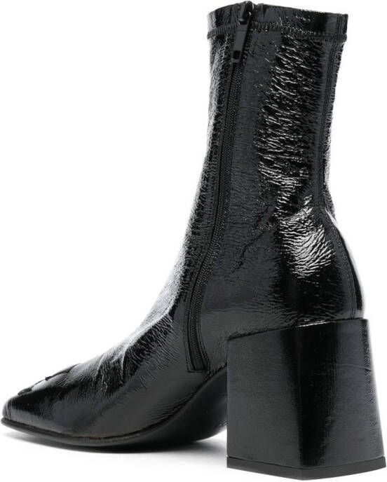 Courrèges appliqué-logo sock-style ankle boots Black