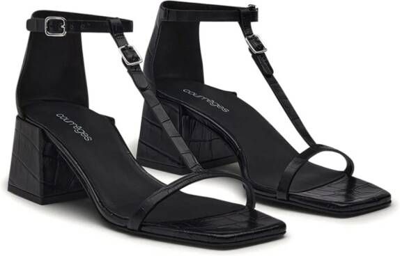 Courrèges buckled leather sandals Black