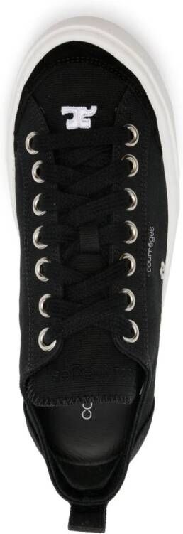 Courrèges Canvas 01 embroidered-logo sneakers Black