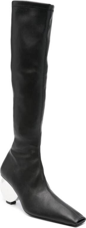 Courrèges Circle 90mm faux-leather knee-high boots Black