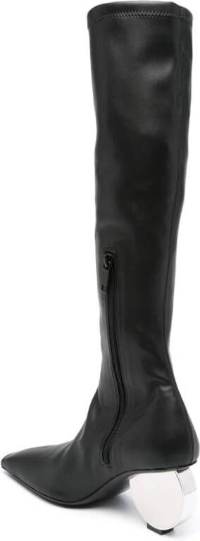 Courrèges Circle 90mm faux-leather knee-high boots Black