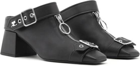 Courrèges Gogo 55mm leather mules Black