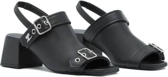 Courrèges Gogo 70mm leather sandals Black