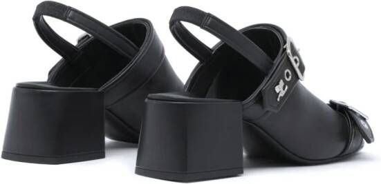 Courrèges Gogo 70mm leather sandals Black