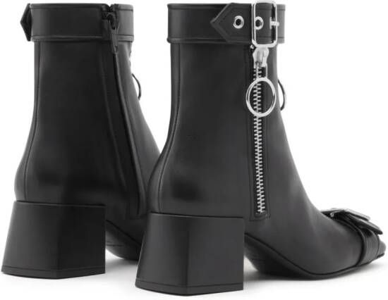 Courrèges Gogo leather ankle boots Black