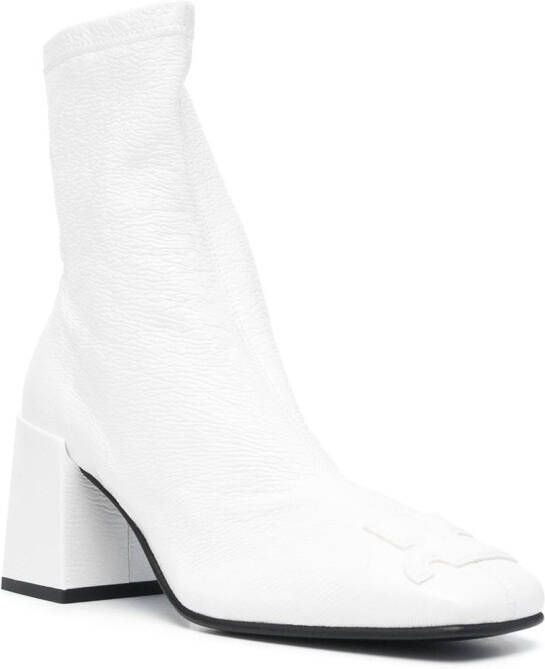 Courrèges leather ankle boots White