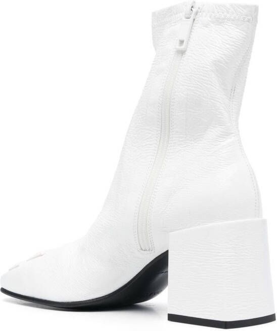 Courrèges leather ankle boots White