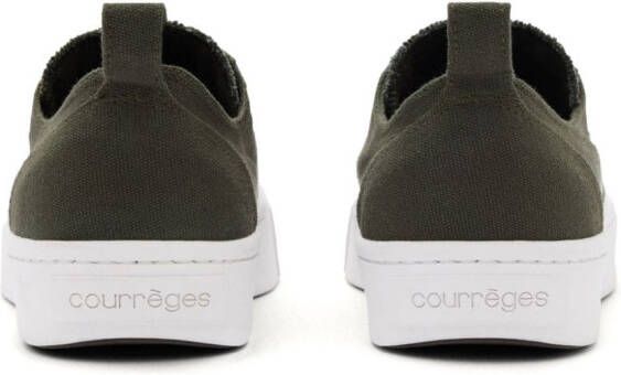 Courrèges logo-embroidered canvas sneakers Green
