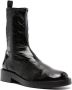 Courrèges logo-patch cracked-effect boots Black - Thumbnail 2