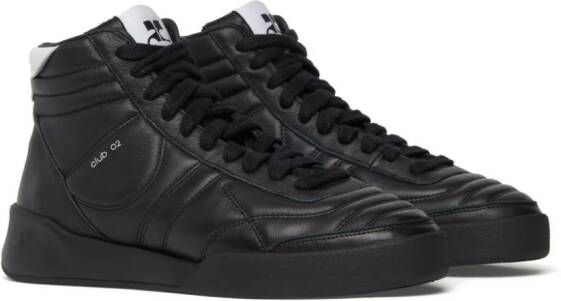 Courrèges Mid Club 02 leather sneakers Black