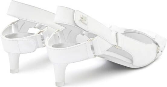 Courrèges Racer leather pumps White