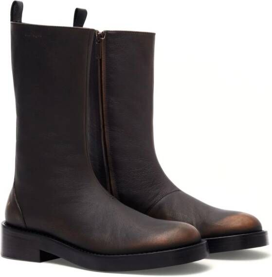 Courrèges Rider Patina leather boots Brown