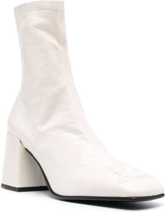 Courrèges stitched-logo detail 75mm boots White