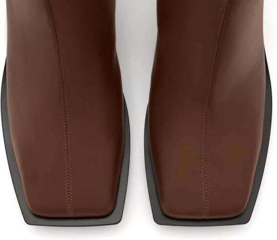 Courrèges Stream leather ankle boots Brown