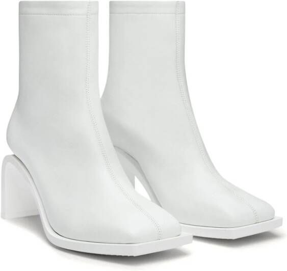 Courrèges Stream leather ankle boots White