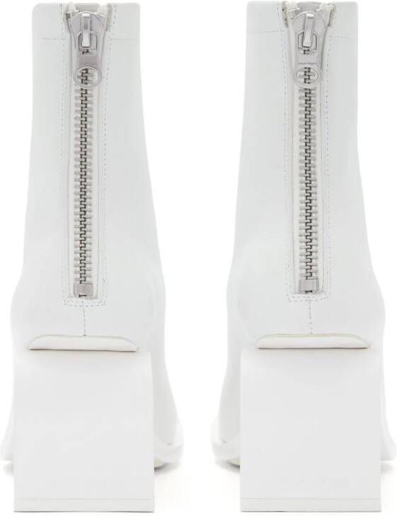 Courrèges Stream leather ankle boots White