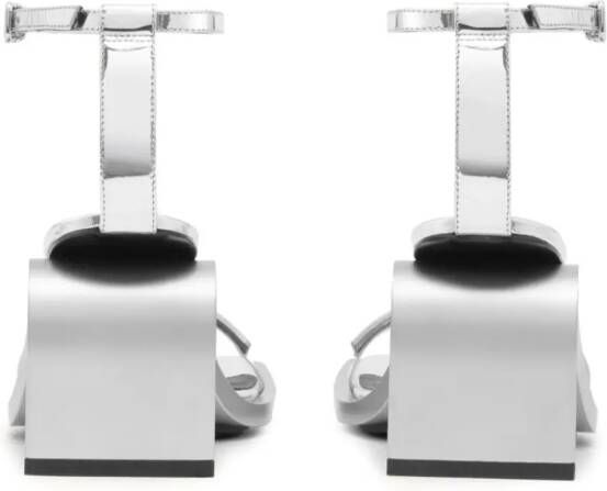 Courrèges Stream Mirror 70mm leather sandals Silver