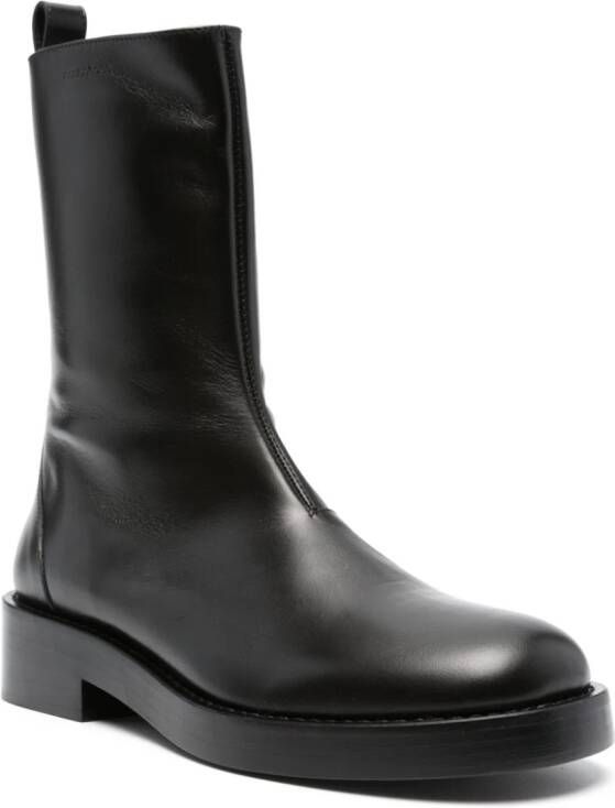 Courrèges stretch leather boots Black