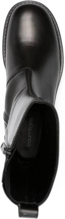 Courrèges stretch leather boots Black