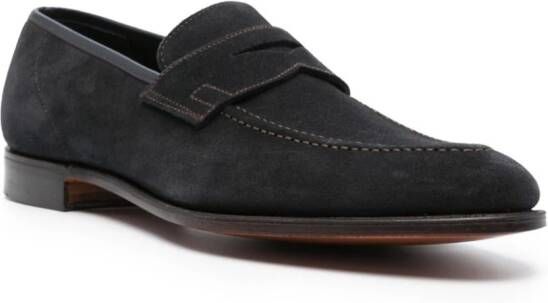 Crockett & Jones almond-toe suede loafers Blue