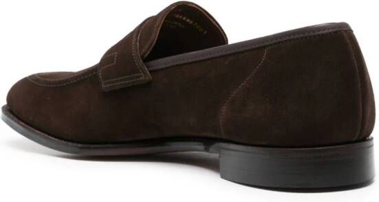 Crockett & Jones almond-toe suede loafers Brown