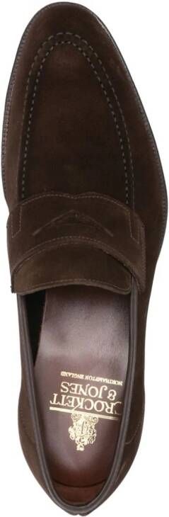 Crockett & Jones almond-toe suede loafers Brown