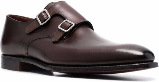 Crockett & Jones leather monk shoes Brown