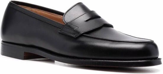 Crockett & Jones leather penny loafers Black