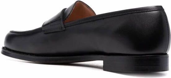 Crockett & Jones leather penny loafers Black
