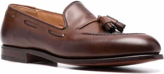 Crockett & Jones tassel trim loafers Brown