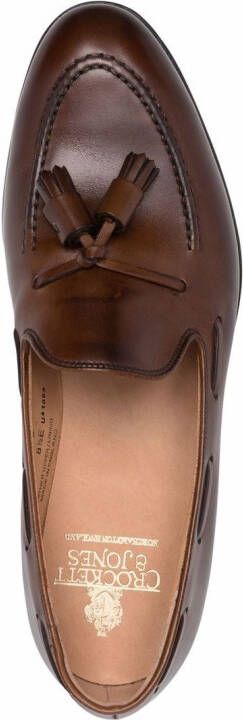 Crockett & Jones tassel trim loafers Brown