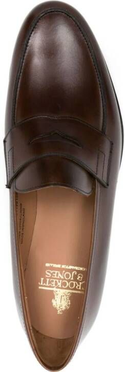 Crockett & Jones Grantham 2 almond-toe leather loafers Brown