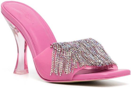 Cult Gaia 120mm crystal-embellished open-toe mules Pink