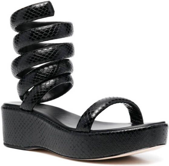 Cult Gaia Gabi spiral strap sandals Black