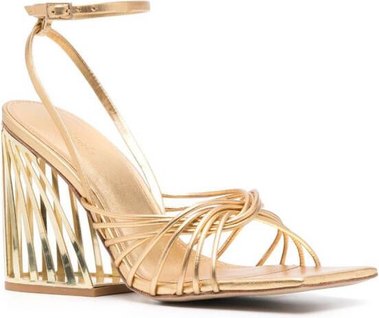 Cult Gaia Inka Mini 110mm leather sandals Gold