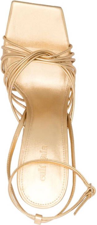 Cult Gaia Inka Mini 110mm leather sandals Gold