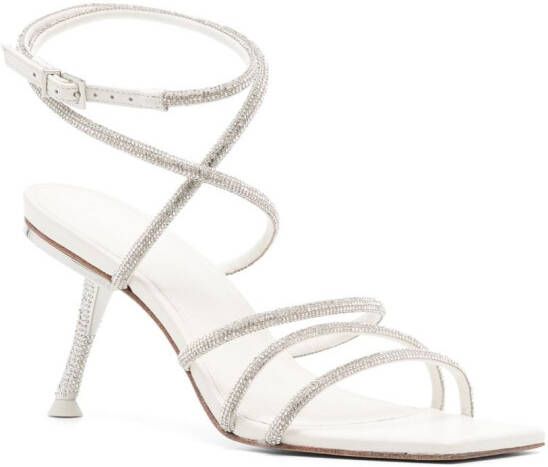 Cult Gaia Isa 70mm leather sandals Silver