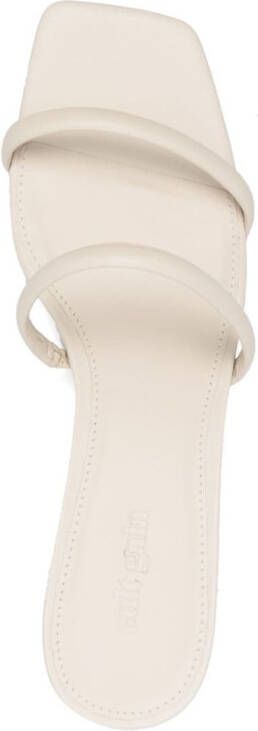 Cult Gaia Leora 70mm leather mules White