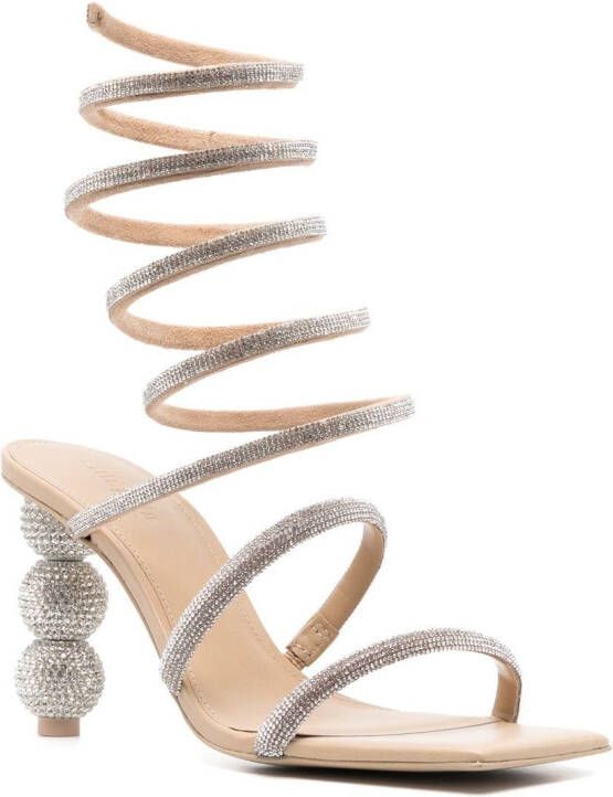 Cult Gaia Lislie spiral-design 102mm sandals Neutrals