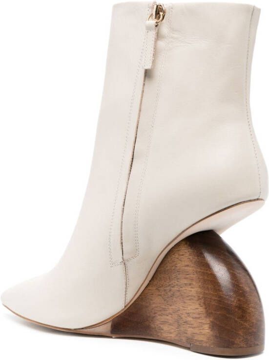 Cult Gaia Livi 107mm leather ankle boot Neutrals