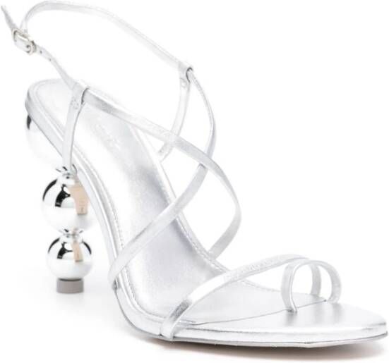 Cult Gaia Robyn 105mm laminated-leather sandals Silver