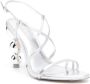 Cult Gaia Robyn 105mm laminated-leather sandals Silver - Thumbnail 2