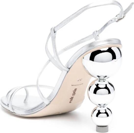 Cult Gaia Robyn 105mm laminated-leather sandals Silver
