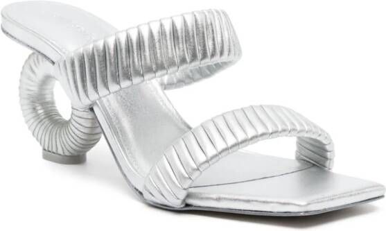Cult Gaia Valence 90mm leather sandals Silver