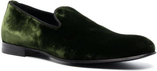 D4.0 Fodera slip-on velvet loafers Green
