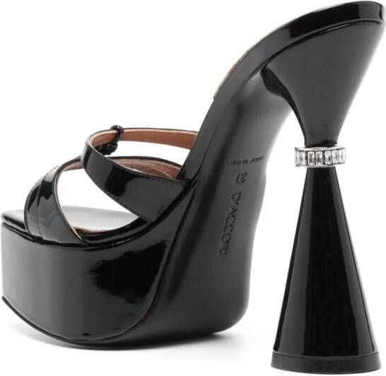 D'ACCORI 150mm leather platform sandals Black