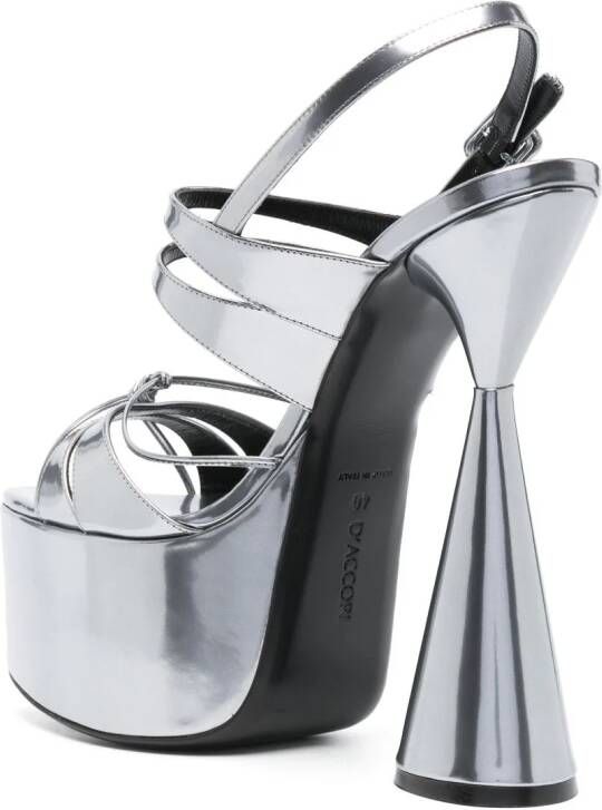 D'ACCORI Belle 180mm platform sandals Silver